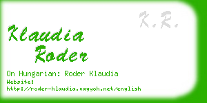 klaudia roder business card